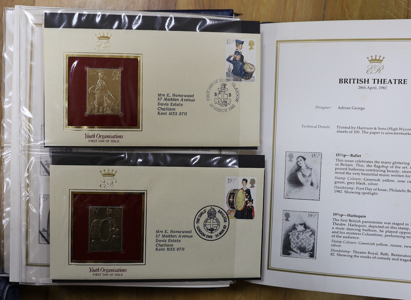 Stamp collection, including first day covers, albums etc, in a box, a suitcase and black container.